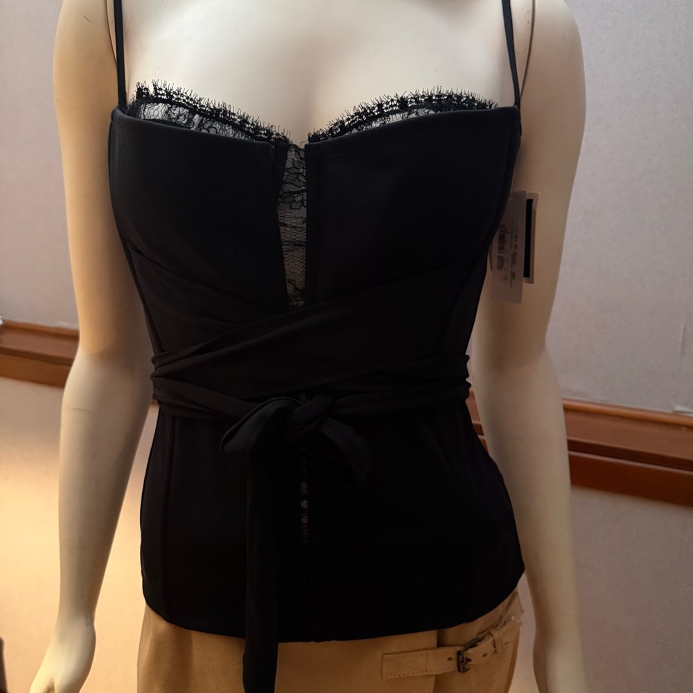 La Perla Black Lace Trim Bra Top